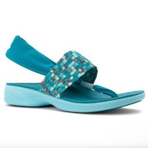 Vionic Serene Tia Teal Blue Active Sling Orthopedic Sandals Sz 7 women